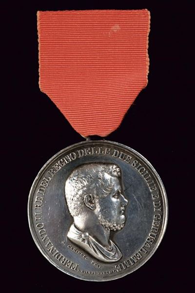 Medaglia di Ferdinando II, Regno delle Due Sicilie, 1843, argento, diametro 5.18 cm