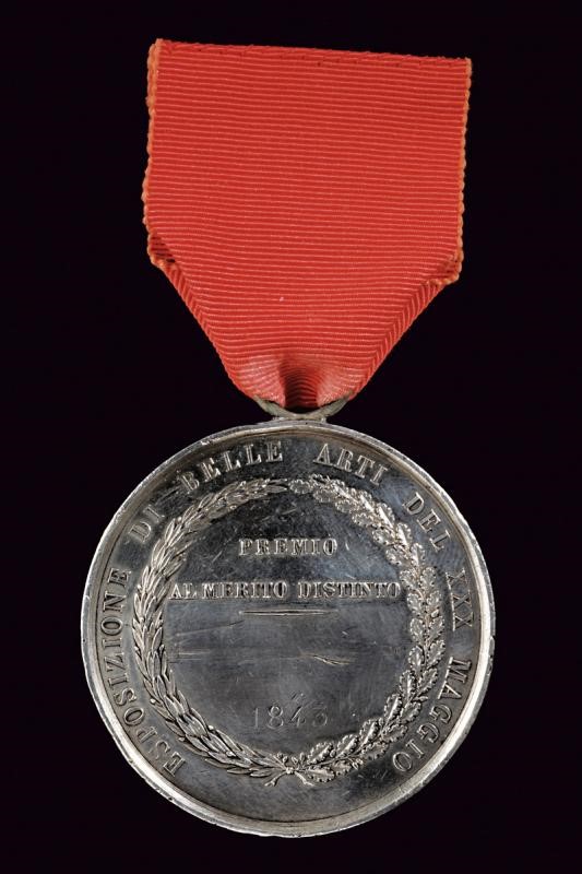 Medaglia di Ferdinando II, Regno delle Due Sicilie, 1843, argento, diametro 5.18 cm