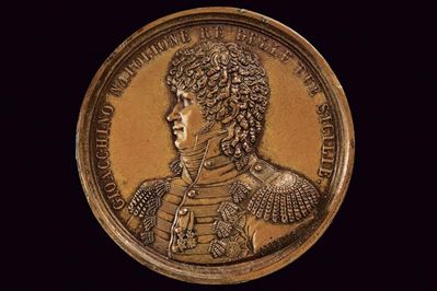 Muratore, Medaglia in bronzo commemorativa di Gioacchino Napoleone Murat (Regno di Napoli, 1840)