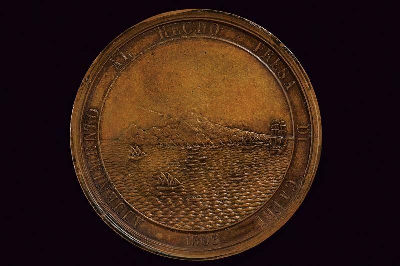 Muratore, Medaglia in bronzo commemorativa di Gioacchino Napoleone Murat (Regno di Napoli, 1840)