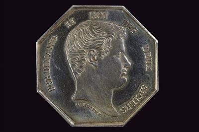 Medaglia di Ferdinando II, 1840, argento, Napoli