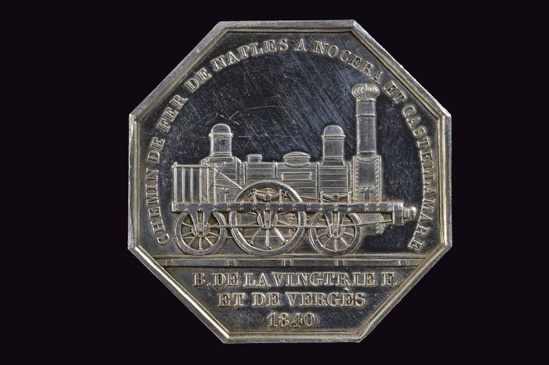 Medaglia di Ferdinando II, 1840, argento, Napoli
