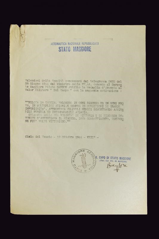 Medaglia al Valore Militare in Argento, Repubblica Sociale Italiana, 1944