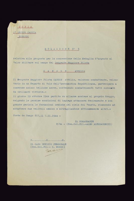 Medaglia al Valore Militare in Argento, Repubblica Sociale Italiana, 1944