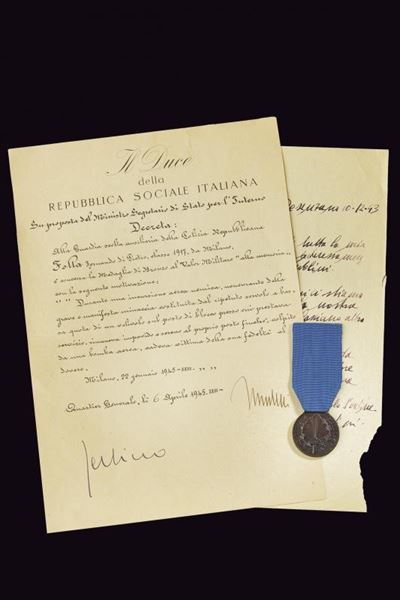 Medaglia al valore militare in bronzo, Repubblica Sociale Italiana, 1944