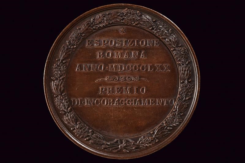 Medaglia Pio IX, bronzo, Stato Pontificio, 1870, diametro 5.06 cm