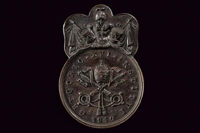 Gregorio XVI, Medaglia al merito militare in bronzo, Stato Pontificio, 1840