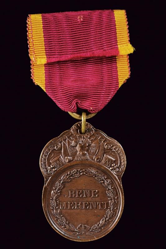 Medaglia Pio IX, Benemerenti militare in bronzo, Stato Pontificio (1860-66)