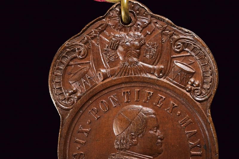 Medaglia Pio IX, Benemerenti militare in bronzo, Stato Pontificio (1860-66)