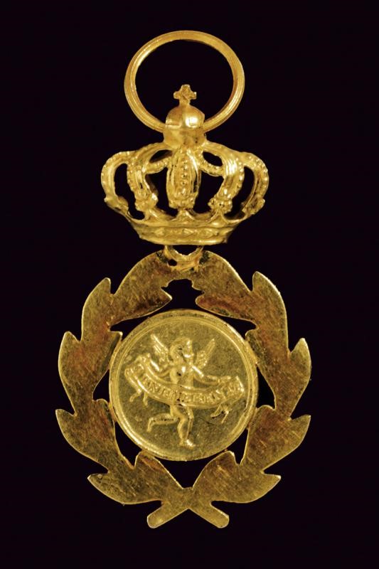 Gregorio XVI, Medaglia in miniatura Benemerenti in oro, Stato Pontificio, circa 1840