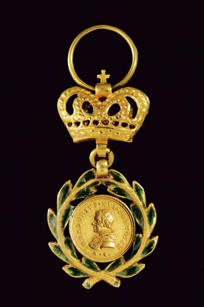 Medaglia in miniatura in oro, Gregorio XVI (1840 circa), Stato Pontificio