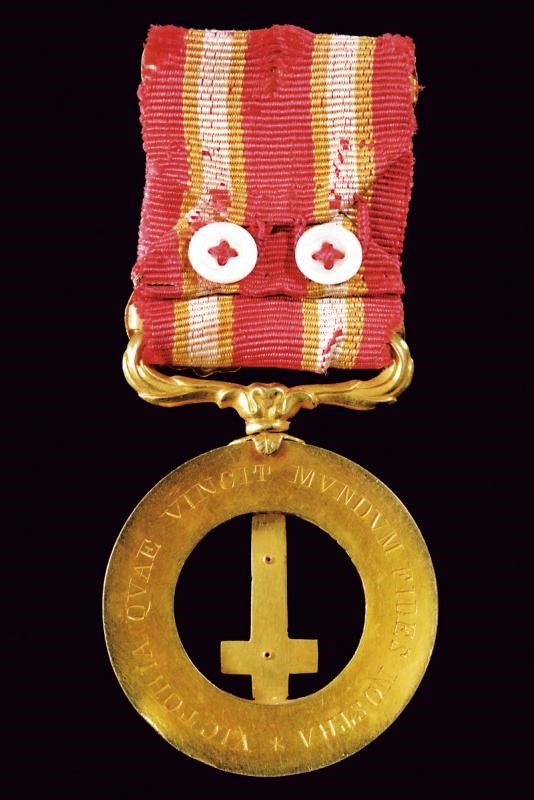 Medaglia del Terzo quarto del XIX Secolo, Castelfidardo, oro e smalti