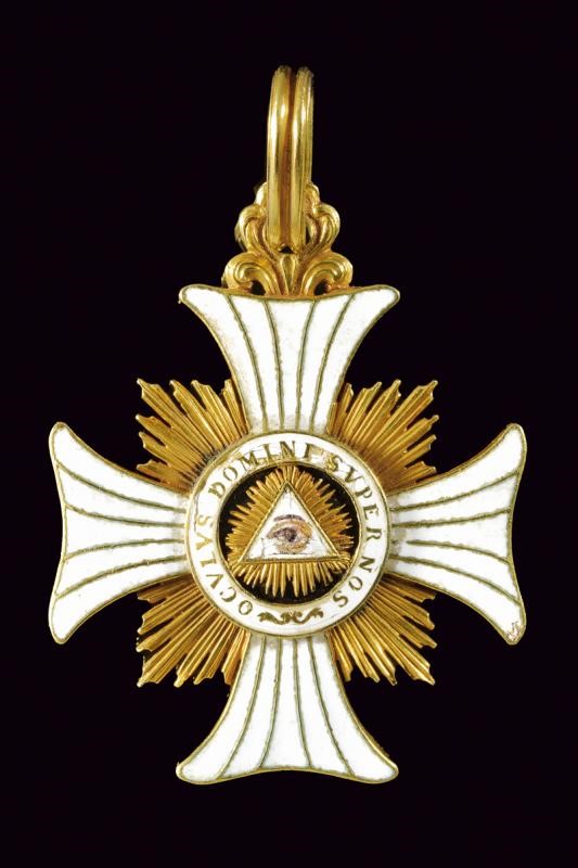 Decorazione massonica, oro e smalti bianchi