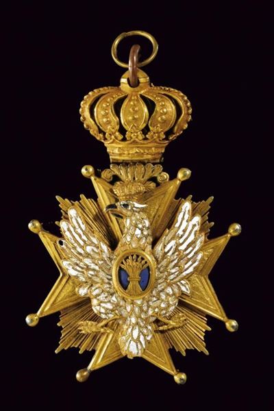 Pendente religioso, metallo dorato e smalto, XIX secolo