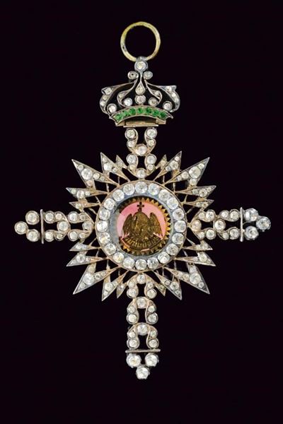 Croce dei Rosacrocisti, filigrana di metallo con simil-pietre