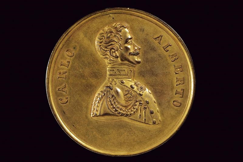 Medaglia commemorativa di Pio IX, bronzo dorato, metà del XIX secolo