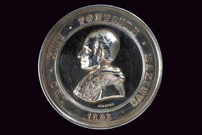 Medaglia Leone XIII, Benemerenti, argento, 1893
