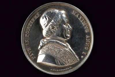 Pio IX, Medaglia commemorativa in argento, Stato Pontificio, 1846