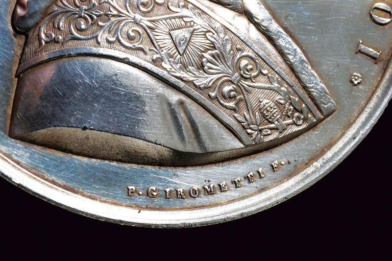 Pio IX, Medaglia commemorativa in argento, Stato Pontificio, 1846