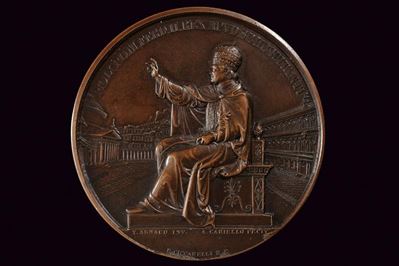 Medaglia Pio IX (1846-1878), in bronzo, Stato Pontificio, 1849