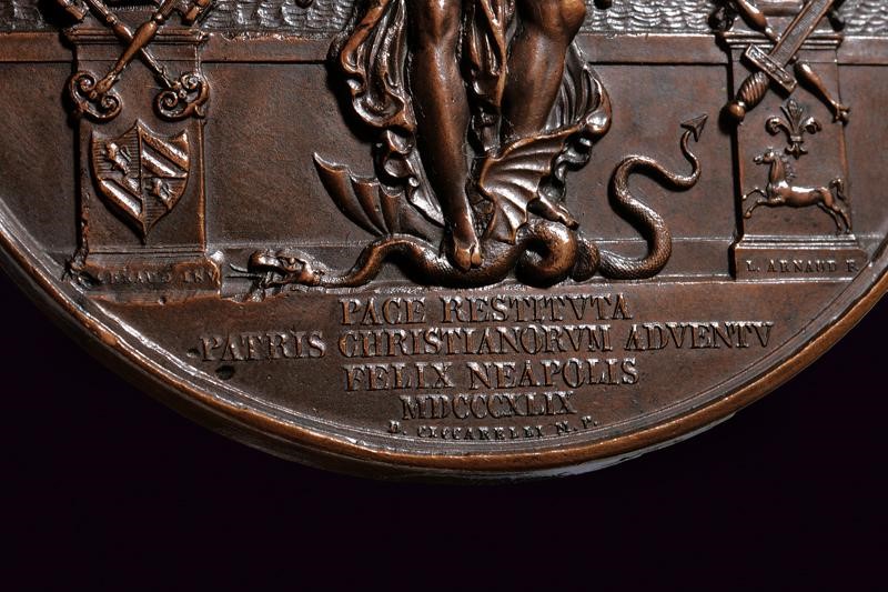 Medaglia Pio IX (1846-1878), in bronzo, Stato Pontificio, 1849