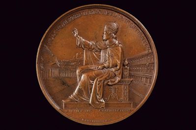 Pio IX, Medaglia commemorativa in bronzo, 1849