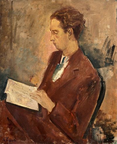 Ritratto di Eugenio Montale, olio su tela