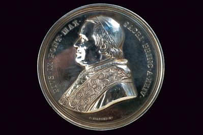 Medaglia di Pio IX, Stato Pontificio, 1869, argento, diametro 7.4 cm