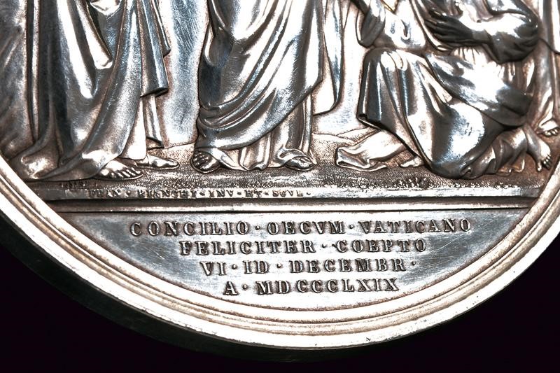 Medaglia di Pio IX, Stato Pontificio, 1869, argento, diametro 7.4 cm