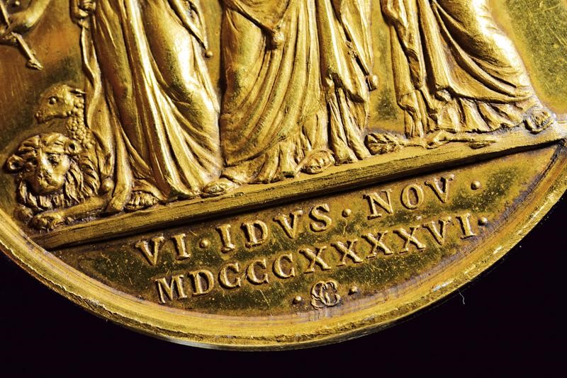 Medaglia Pio IX, oro, Stato Pontificio, 1846, diametro 4.36 cm