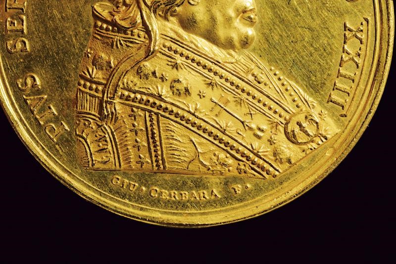 Medaglia Benemerenti Pio VII, oro, Stato Pontificio, 1822
