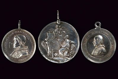 Medaglie in argento, Lotto di tre medaglie del XIX secolo