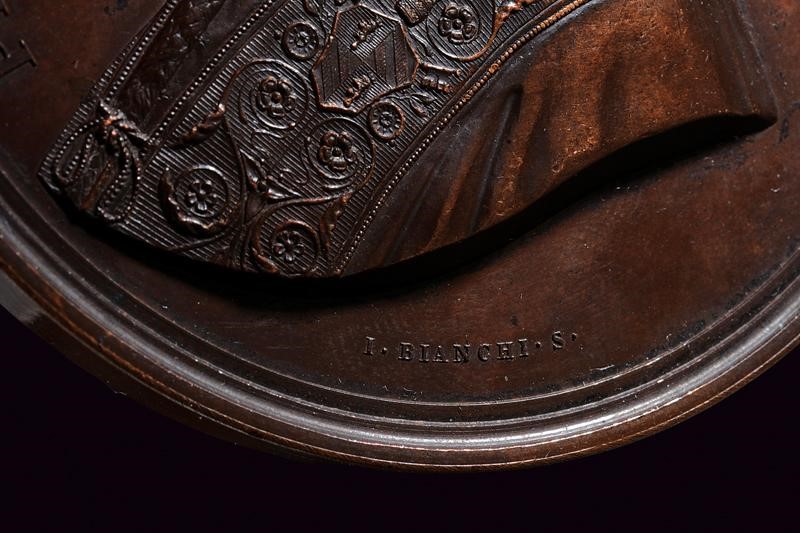 Medaglie di Pio IX in bronzo, Stato Pontificio, Seconda metà del XIX Secolo