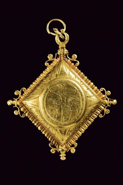 Ciondolo sacrale in oro, Italia, XVIII/XIX secolo