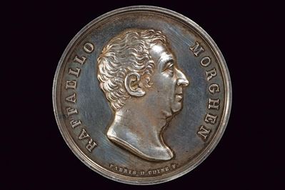 Medaglia commemorativa per Raffaello Morghen, bronzo argentato, 1835