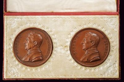 Italia, Lotto di due medaglie in bronzo, diametro 5 cm, metà XIX secolo