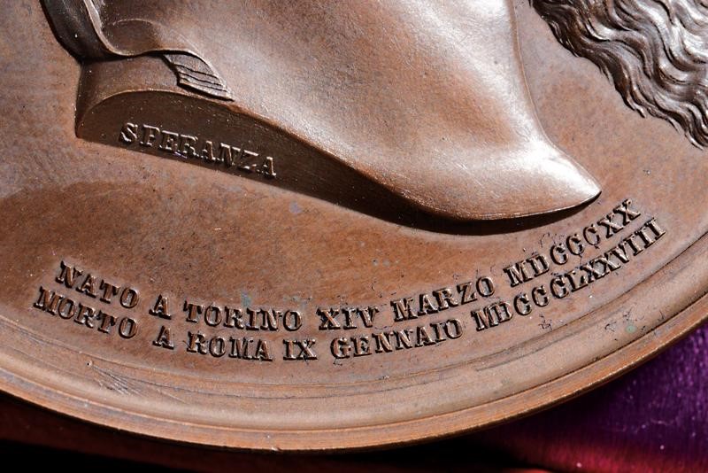Due medaglie commemorative italiane in bronzo, ultimo quarto del XIX secolo