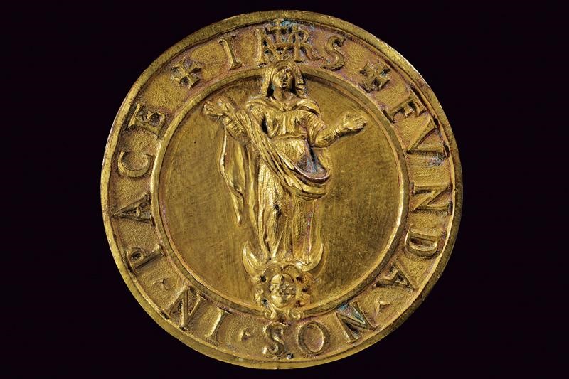 Medaglia di Leonardo Spinola, bronzo dorato, Italia, diametro 10 cm, secondo quarto del XVII Sec.