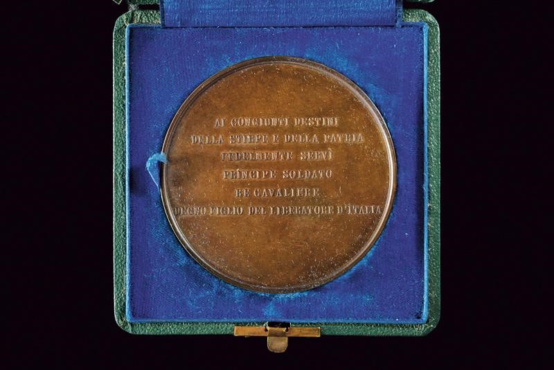 Amedeo di Savoia, Medaglia commemorativa per la morte di Amedeo I di Spagna, bronzo, diametro 5.7...