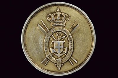Medaglia commemorativa del Regio Yacht Club Italiano, Regno d'Italia, fine XIX inizio XX secolo, ...