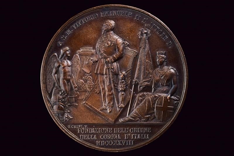 Vittorio Emanuele II, Medaglia in bronzo per l'Ordine della Corona d'Italia (1868)