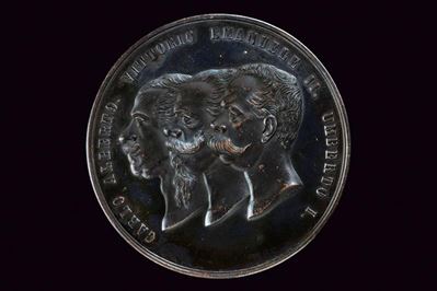 Medaglia commemorativa per il 50° anniversario della fondazione dell'Ordine civile di Savoia, Reg...