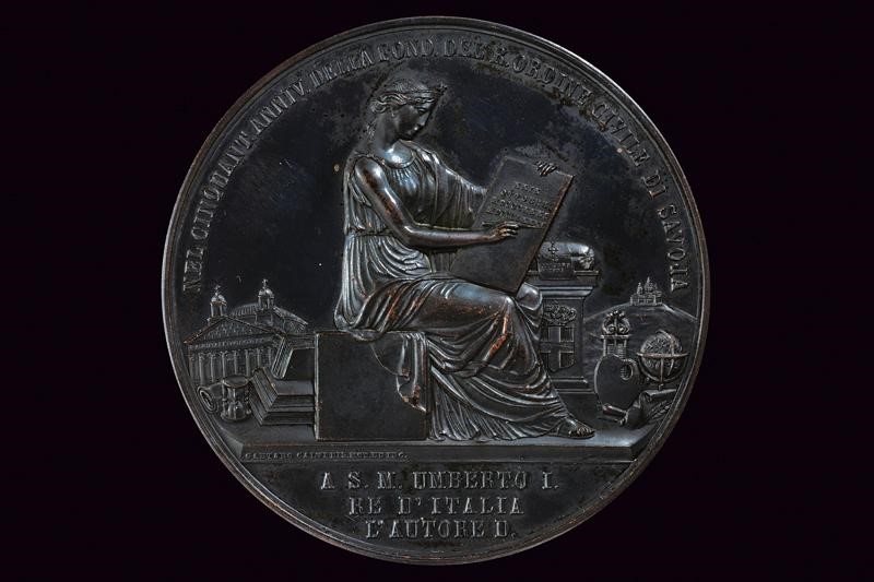 Medaglia commemorativa per il 50° anniversario della fondazione dell'Ordine civile di Savoia, Reg...
