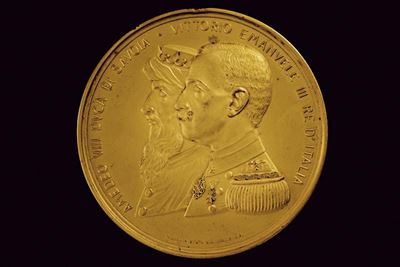Medaglia commemorativa per il 500° anniversario dell'Ordine di San Maurizio, Vittorio Emanuele II...