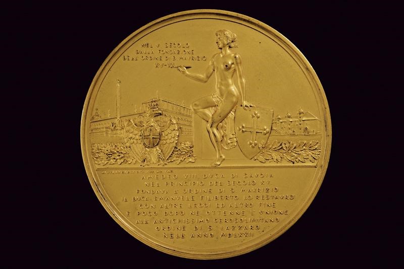 Medaglia commemorativa per il 500° anniversario dell'Ordine di San Maurizio, Vittorio Emanuele II...