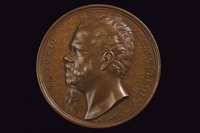 Medaglia di Vittorio Emanuele II, bronzo, Regno d'Italia (1861 - 1878)