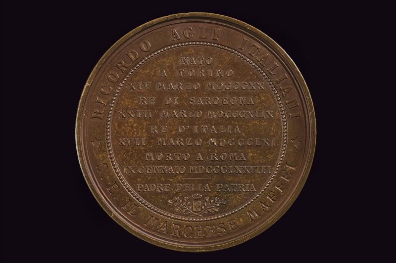 Medaglia di Vittorio Emanuele II, bronzo, Regno d'Italia (1861 - 1878)
