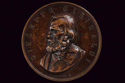 Medaglia di Garibaldi per Nelaton e Zanetti, bronzo, Regno d'Italia, 1862