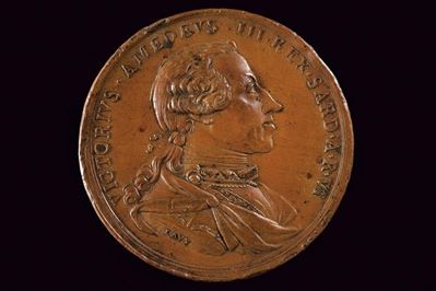 Vittorio Amedeo III, Medaglia per le Arti e le Scienze, bronzo, Regno di Sardegna, 1778