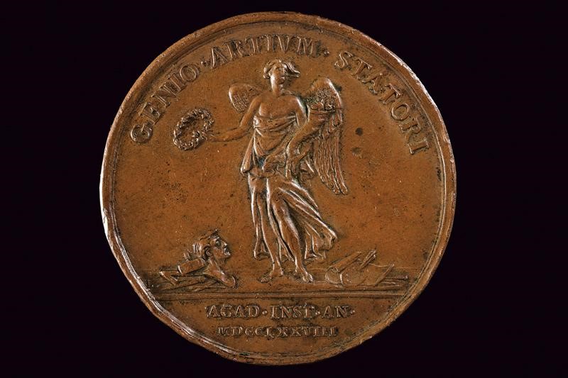 Vittorio Amedeo III, Medaglia per le Arti e le Scienze, bronzo, Regno di Sardegna, 1778